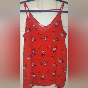 Maurices red floral table top